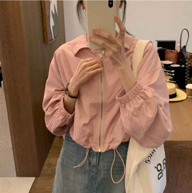 엘쏘 셔링 카라 스트링 바람막이 야상 점퍼