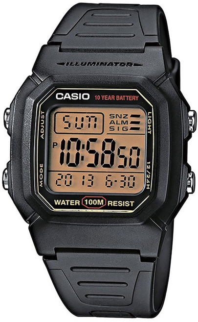 CASIO 卡西歐 男士 100m 防水數位電子手錶 W-800HG + 螢幕保護貼套組