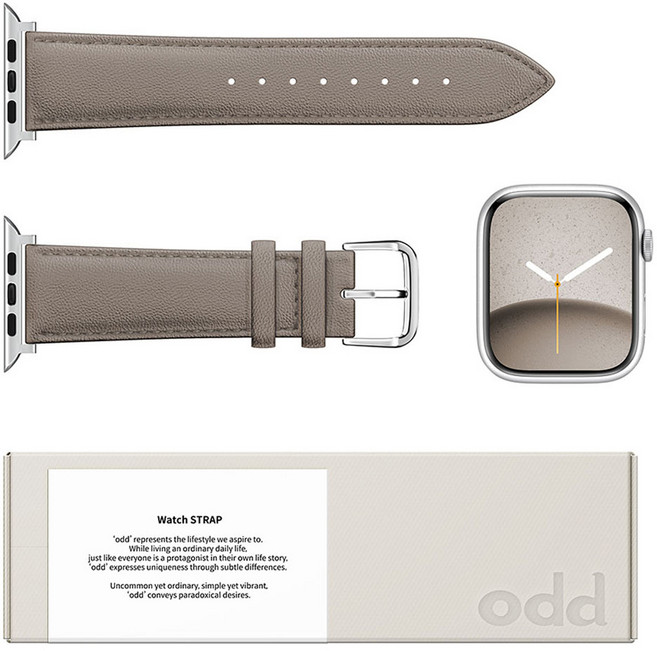 어썸디자인 애플워치 오드 소가죽 스트랩, 데비 그레이, 1개