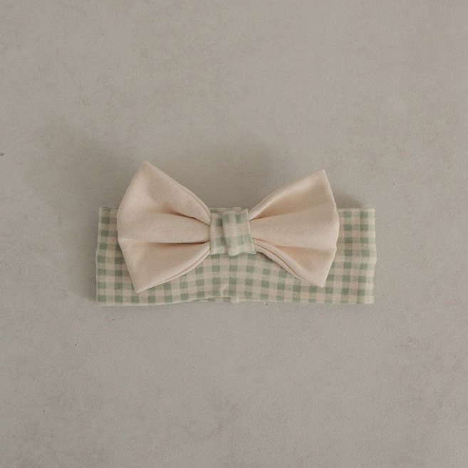 PEEKABOO 嬰幼兒格紋蝴蝶結髮帶