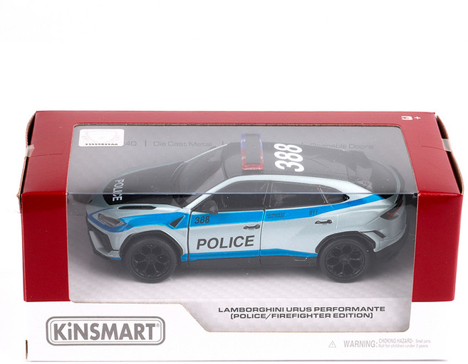 킨스마트 람보르기니 우루스 퍼포만테 폴리스 미니카 KT5447PR, 실버, 1개