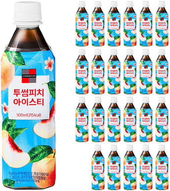투썸플레이스 피치 아이스티 음료, 24개, 500ml