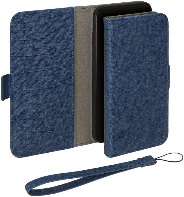 어썸디자인 오블리크 사피아노 가죽 카드 지갑형 다이어리 휴대폰 케이스 + 핸드 스트랩 세트