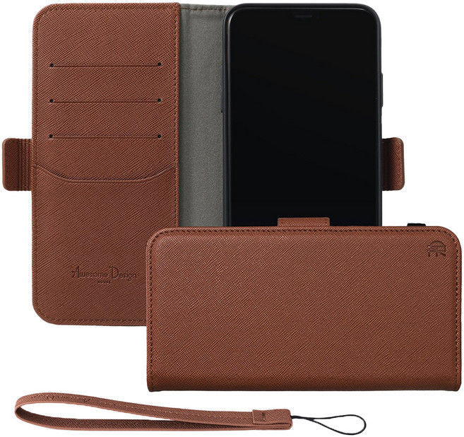 어썸디자인 오블리크 가죽 카드 지갑 다이어리 휴대폰 케이스