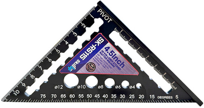 스킬업 레이저 눈금 연귀 스퀘어 삼각자 SK-RS115 종원, 단품, 1개