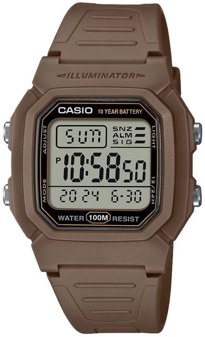 CASIO 卡西歐 男用 100m防水 數位電子手錶 W-800H + 螢幕保護貼組合