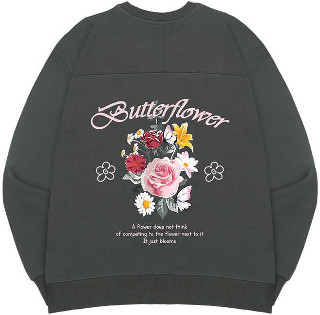 엘라모 버터플라워 오버핏 맨투맨 빅사이즈