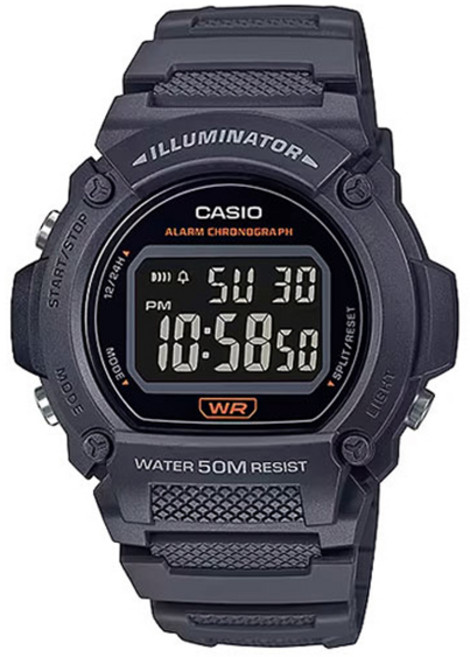 CASIO 卡西歐 男士數位電子手錶 W-219 + 螢幕保護貼套組