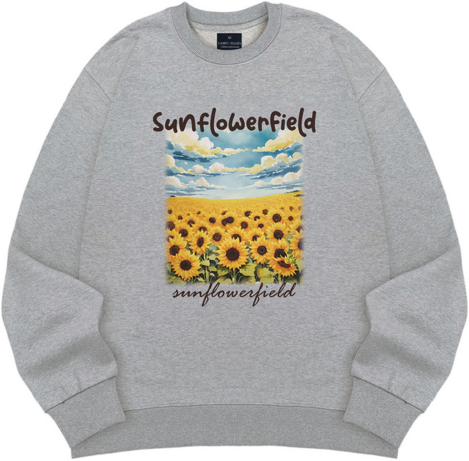 엘라모 해바라기밭 오버핏 맨투맨