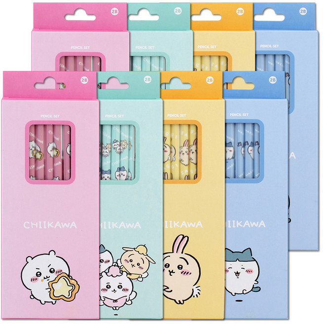 PILBOX 吉伊卡哇 5支鉛筆 4款 x 2組 2B, 混合顏色, 1套