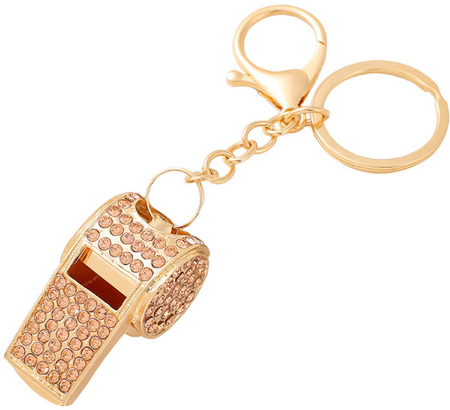 뽀르픽 럭셔리 보석 호신용 호루라기 키링, 골드, 1개