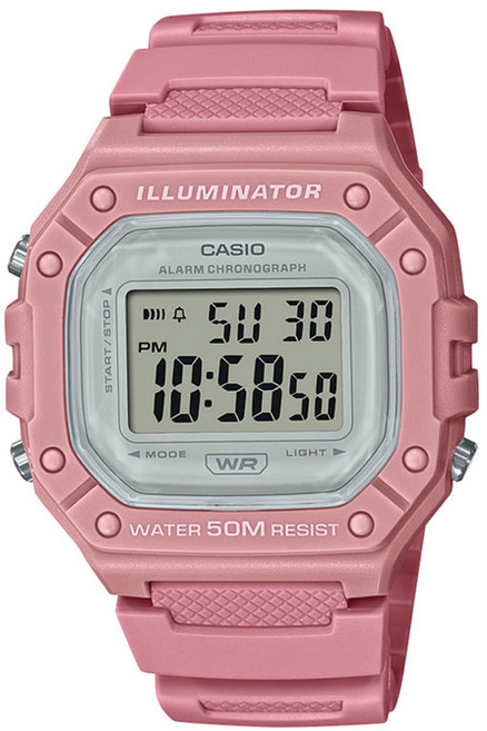 CASIO 卡西歐 男士數位電子手錶 W-218HC + 螢幕保護貼套組