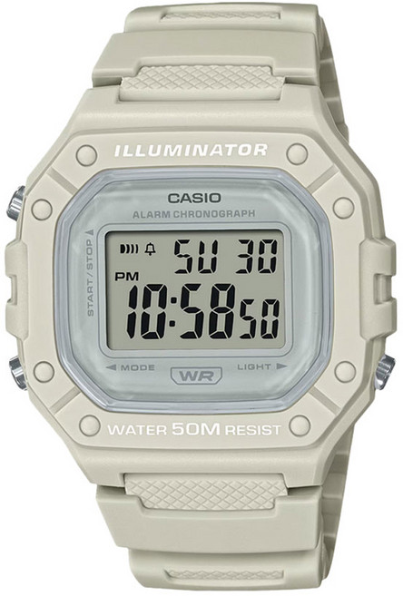 카시오 남성용 디지털 전자 손목시계 W-218HC + 액정필름 세트