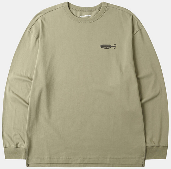 네파 남녀공용 통기성 플롯 그래픽 롱 슬리프 면 티셔츠 FJE5353