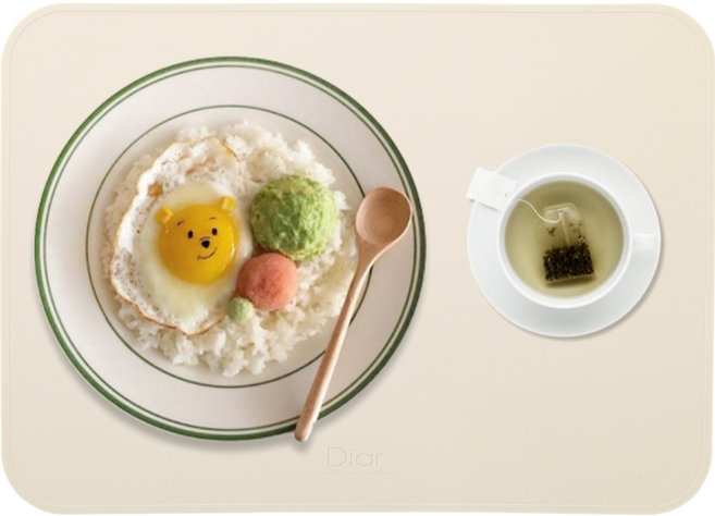 디아르 플래티넘 실리콘 방수 식탁매트 스탠다드, 아이보리, 40.2 x 28.8 cm, 1개