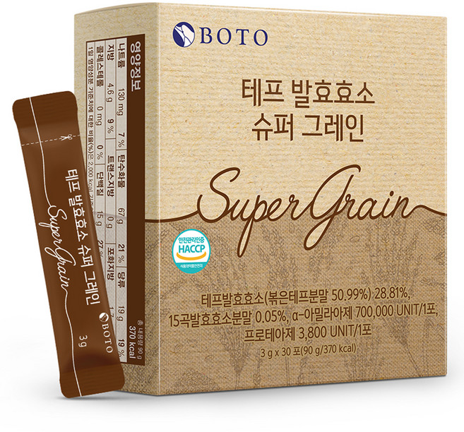 보뚜 테프 발효효소 슈퍼 그레인 영양제 30p, 90g, 1개