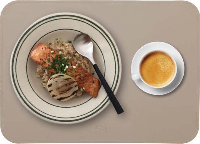 디아르 플래티넘 실리콘 방수 식탁매트 스탠다드, 샌드베이지, 40.2 x 28.8 cm, 1개