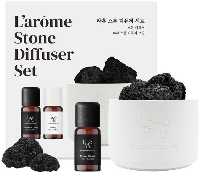라홈 스톤 디퓨저 세트, 플라워마켓, 10ml, 1개
