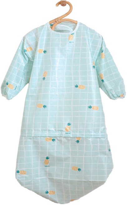 베이비클로 유아용 이유식 긴팔 지퍼형 방수턱받이, 아임파인민트, 1개입, 1개