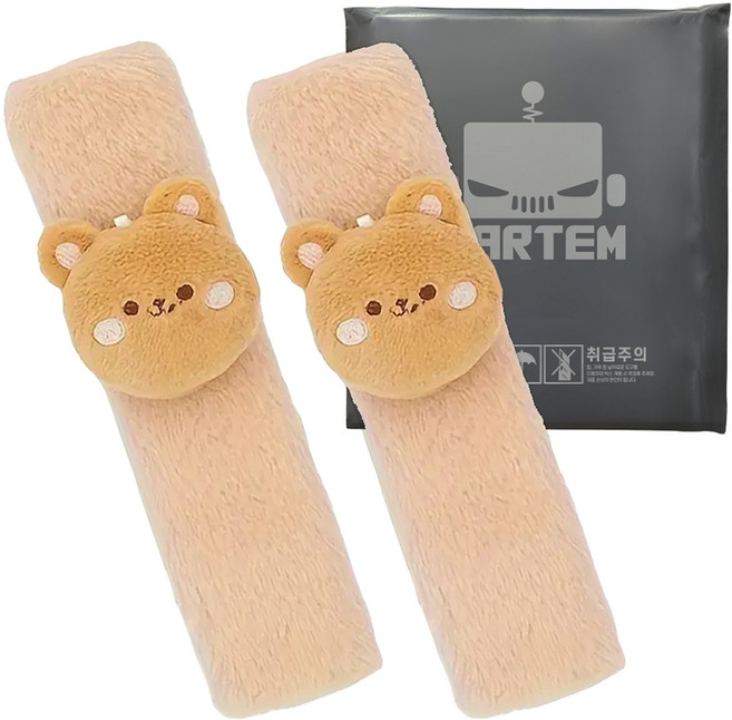 카템 차량용 베베 안전벨트 커버, 럭키베어, 2개