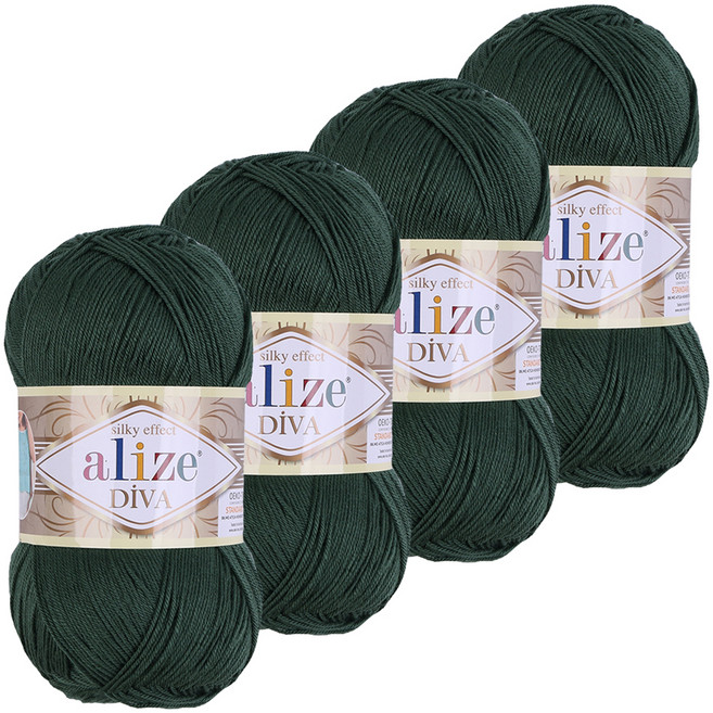 마마니트 디바 뜨개실, 0131 다크카키, 4개