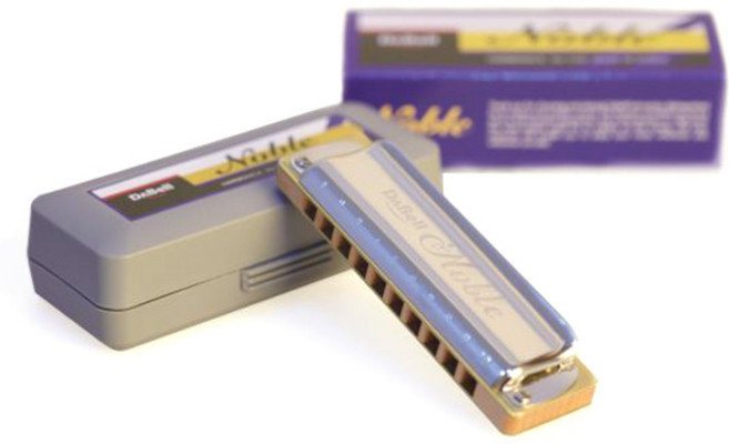 다벨 하모니카 다이아토닉 노블 C키, 크롬도금(커버), 아이보리(바디), 회색(케이스), 파란색(슬리브), 1개, NO.1102