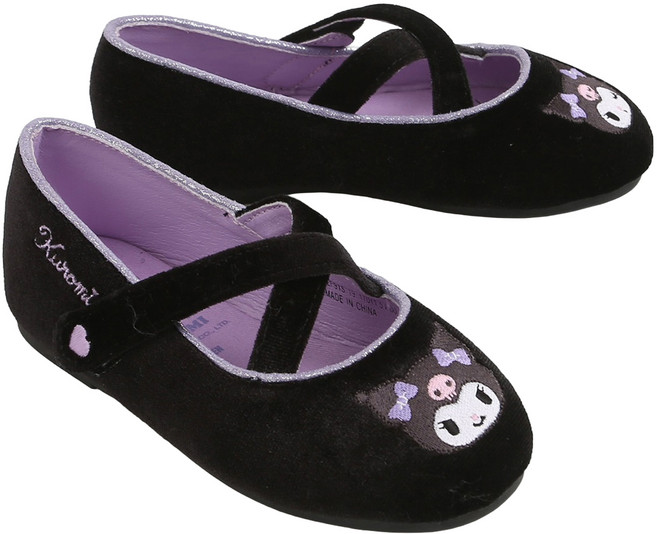 SHOOPENkids 女童三麗鷗絲絨平底鞋 HPKWFEF91S