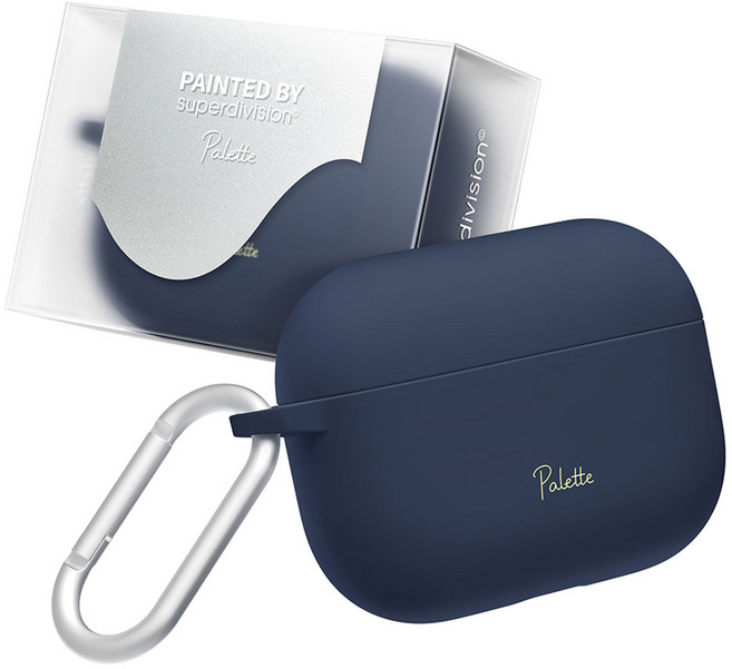 슈퍼디비전 팔레트 에어팟 하드 케이스 + 카라비너 세트, 에어팟 프로2, 미드나잇 미모사, 1세트