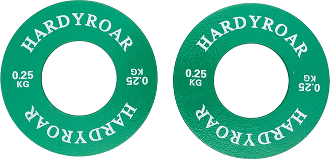 HARDYROAR 高級輕量槓鈴片 2入, 綠色, 1套, 0.25kg