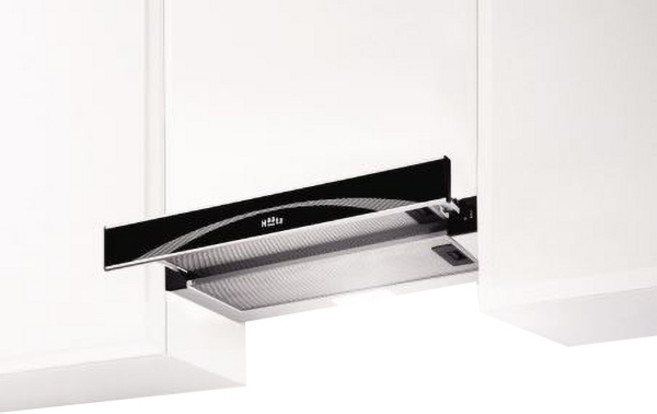 Haatz 슬라이딩 슬림형 주방 렌지후드 블랙, G60-BLHZ(B), 방문설치