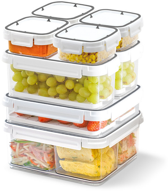 창신리빙 스카이락 다채로운 대형용기세트 15P, 1세트, 점보 1호 1700ml + 점보 2호 3800ml + 와이드 2호 1600ml x 2p + 정 1호 240ml x 4p + 인케이스 4p + 와이드 깔판 2p + 점보 깔판