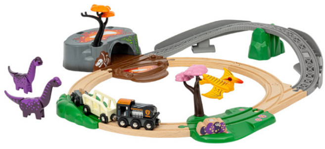 브리오 다이노 어드벤처 기차 작동완구 세트 36094, 혼합색상, 1개