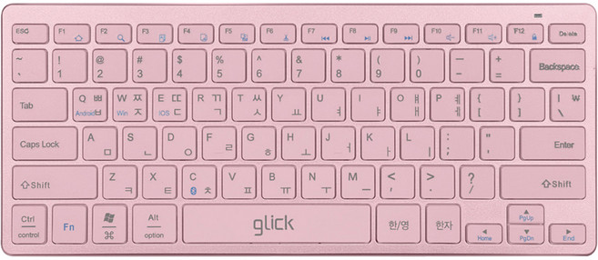 지클릭커 오피스프로 움직이는 마카롱 슬림 라이트 저소음 무선 블루투스 키보드, 핑크, wk30, 제조사축