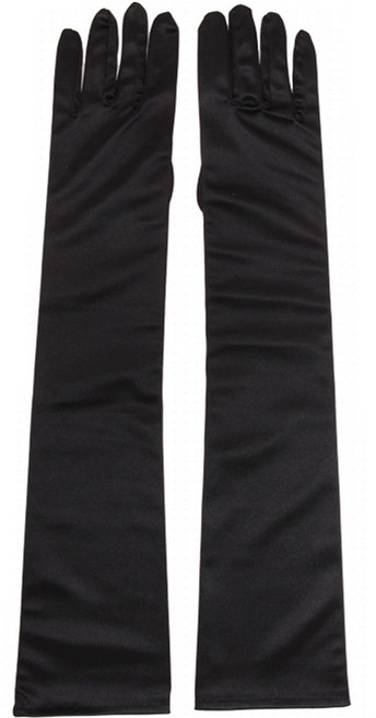 리빙다 공단롱장갑 양손착용 세트, 블랙, 1세트