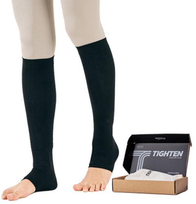 타이튼 종아리확장형 압박스타킹 잉크블랙 2p, 1개, 종아리/무릎형