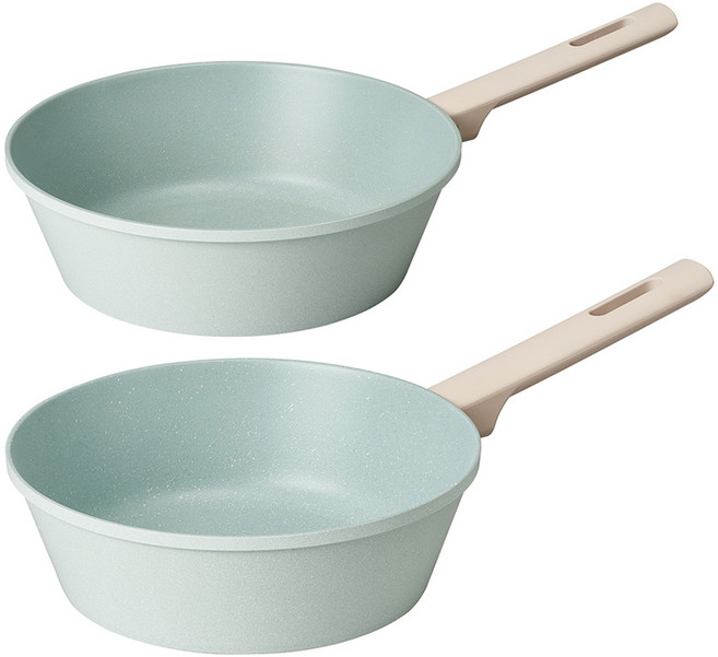 Corelle Brands 康寧餐具 Pyrex IH感應爐陶瓷平底炒鍋2入組, 藍色, 炒鍋 24cm+炒鍋 28cm, 1組