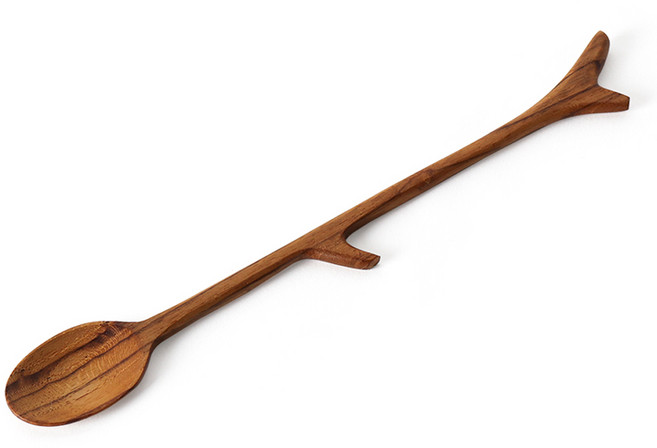 나무공방 티크우드 통원목 가지 롱 티스푼, 1개