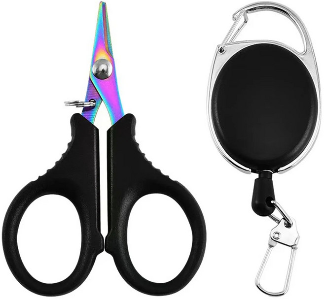 실버캐스트 티타늄 합사가위 + 핀온릴 세트, 블랙, 1세트