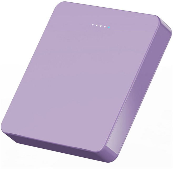 제이원 맥세이프 마그네틱 자석 미니 고속 보조배터리 5000mAh C타입, DZ-MS5000, 퍼플