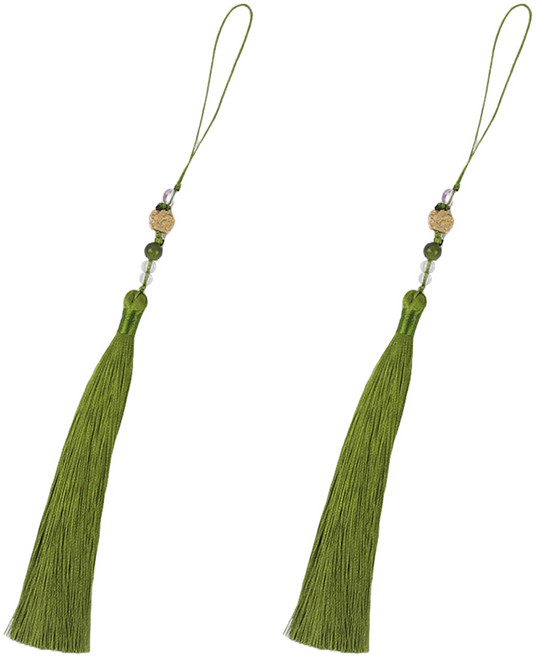 아이엔피 비즈꽃 고급 노리개 29cm, 카키그린, 2개