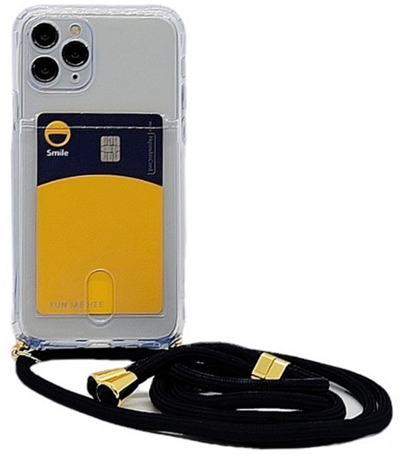 워너프 목걸이 스트랩 카드 투명 휴대폰 케이스