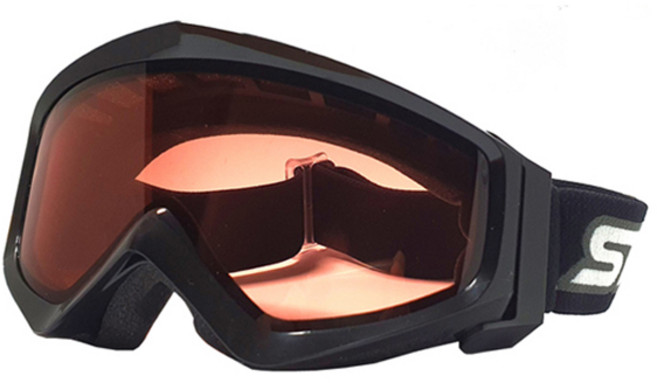 SWANS 滑雪護目鏡 白色 成人款 可與眼鏡並用 日夜兩用 雙層鏡片 GUEST-DH, 黑色