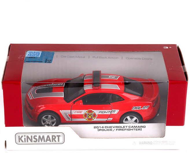 KiNSMAR 2014 雪佛蘭Camaro消防車玩具 KT5383PR, 1個, 紅色