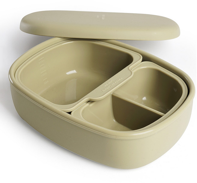 실리가든 실리콘 도시락 칸막이 반찬통, 웜올리브, 1개