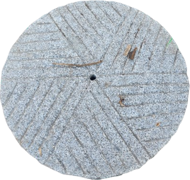 WITH블럭 화강암 빗살무늬 맷돌 디딤석 지름 500mm, 그레이, 1개