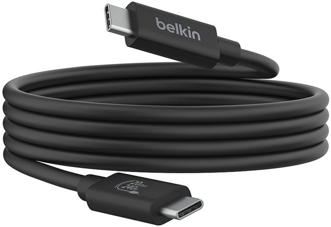벨킨 USB 4 C타입-C타입 PD 240W 20Gbps 초고속 케이블 INZ004qc1.2MBK, 1.2m, 블랙, 1개