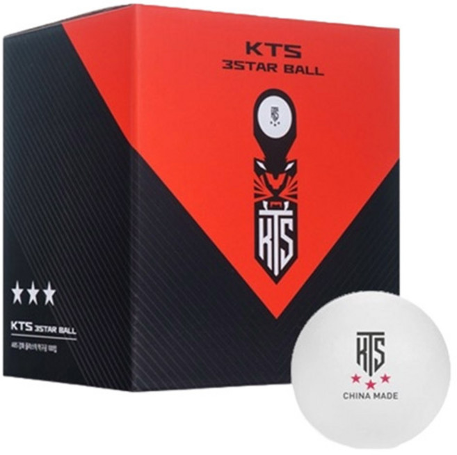 TMOUNT 練習球 桌球 KTS 3星, 1個, 白色, 100入