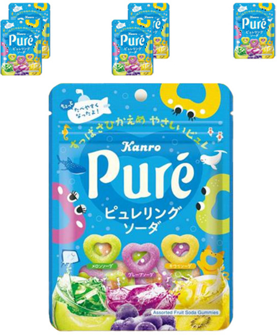 PureGummy 綜合蘇打風味軟糖, 6包, 63g