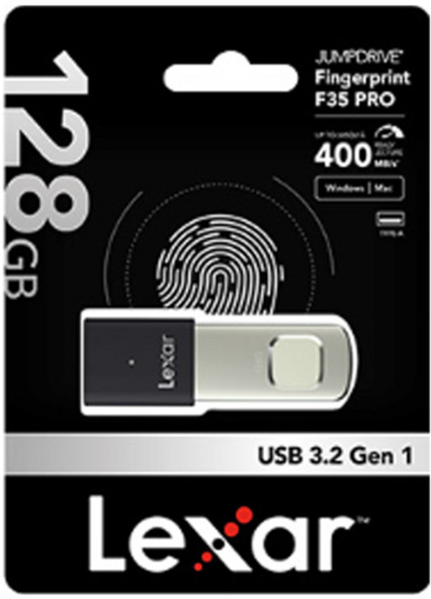렉사 USB 3.2 초고속 지문인식 보안 USB 메모리 F35 Pro, 128GB, 1개