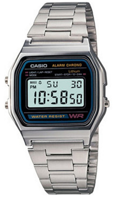 카시오 공용 빈티지 레트로 디지털 프리버클 손목시계 A158WA-1D + 배터리교환권 세트